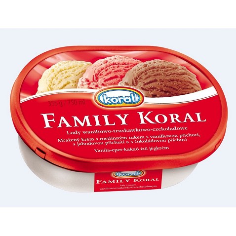 Family Koral vanilka+čokoláda+jahoda  750ml
