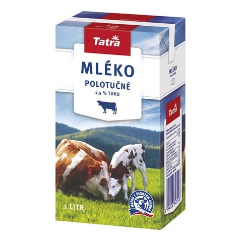 Tatra Mléko polotučné       1,5%       1litr 